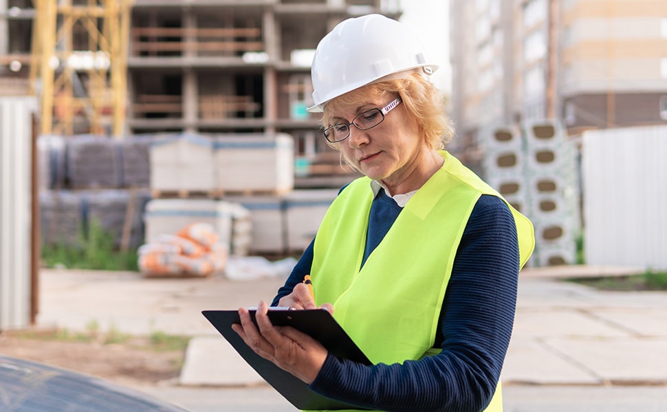 Property development professional on site